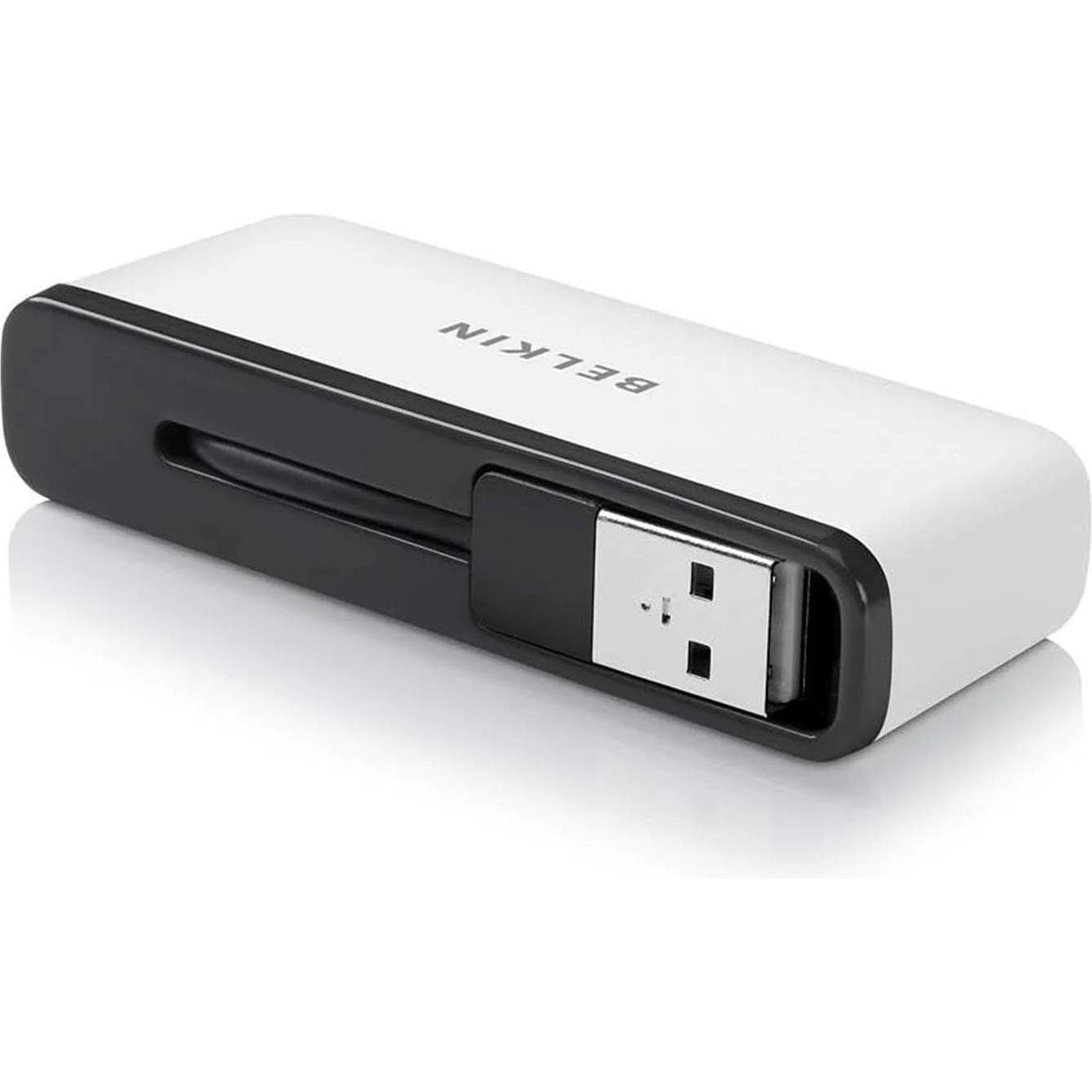 Belkin Travel Hub (USB-A, 4 Ports), Dockingstation + USB Hub, Schwarz, Weiss