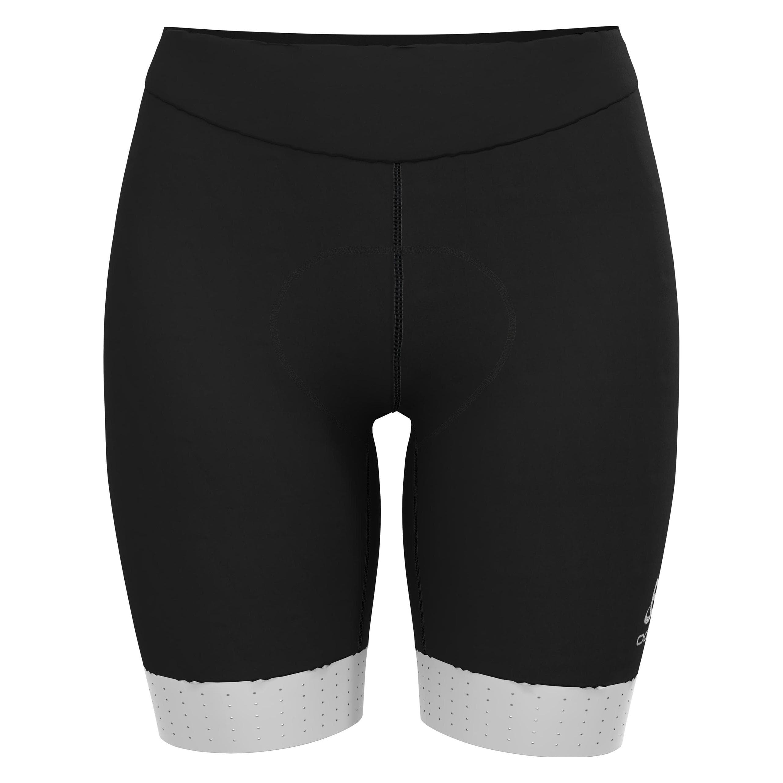 Odlo, Damen, Velohosen, Tights short ZEROWEIGHT (L), Weiss, Schwarz
