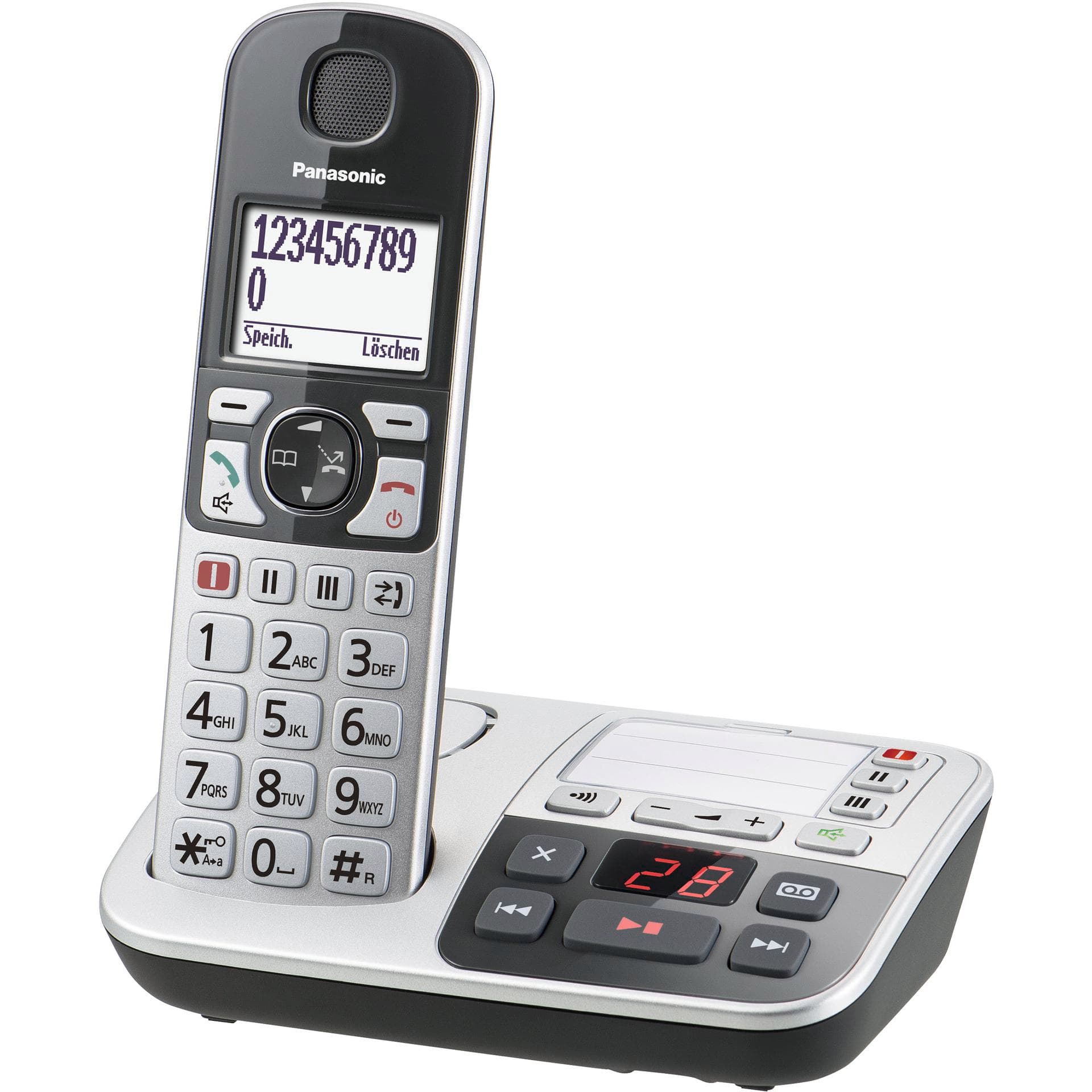 Panasonic KX-TGE520GS, Telefon, Schwarz, Silber