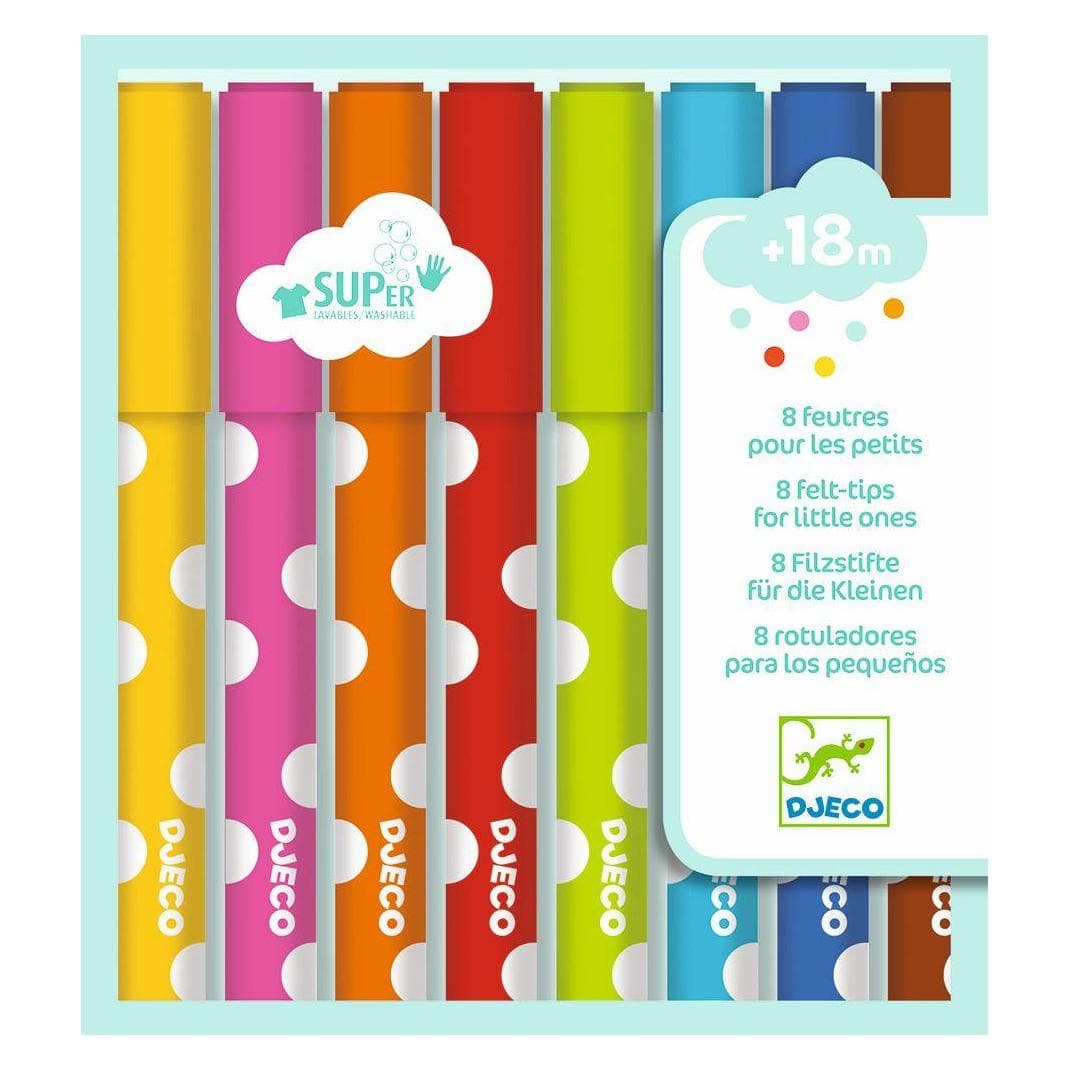 Djeco, Malstifte, 8 Filzstifte für die Kleinen (8x)