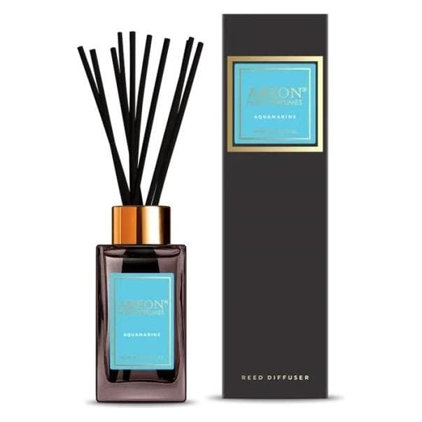 Areon, Räucherstäbchen, Home Fragrance Luxury Perfume Reed Diffuser with 10 Rattan Reeds Aquamarine
