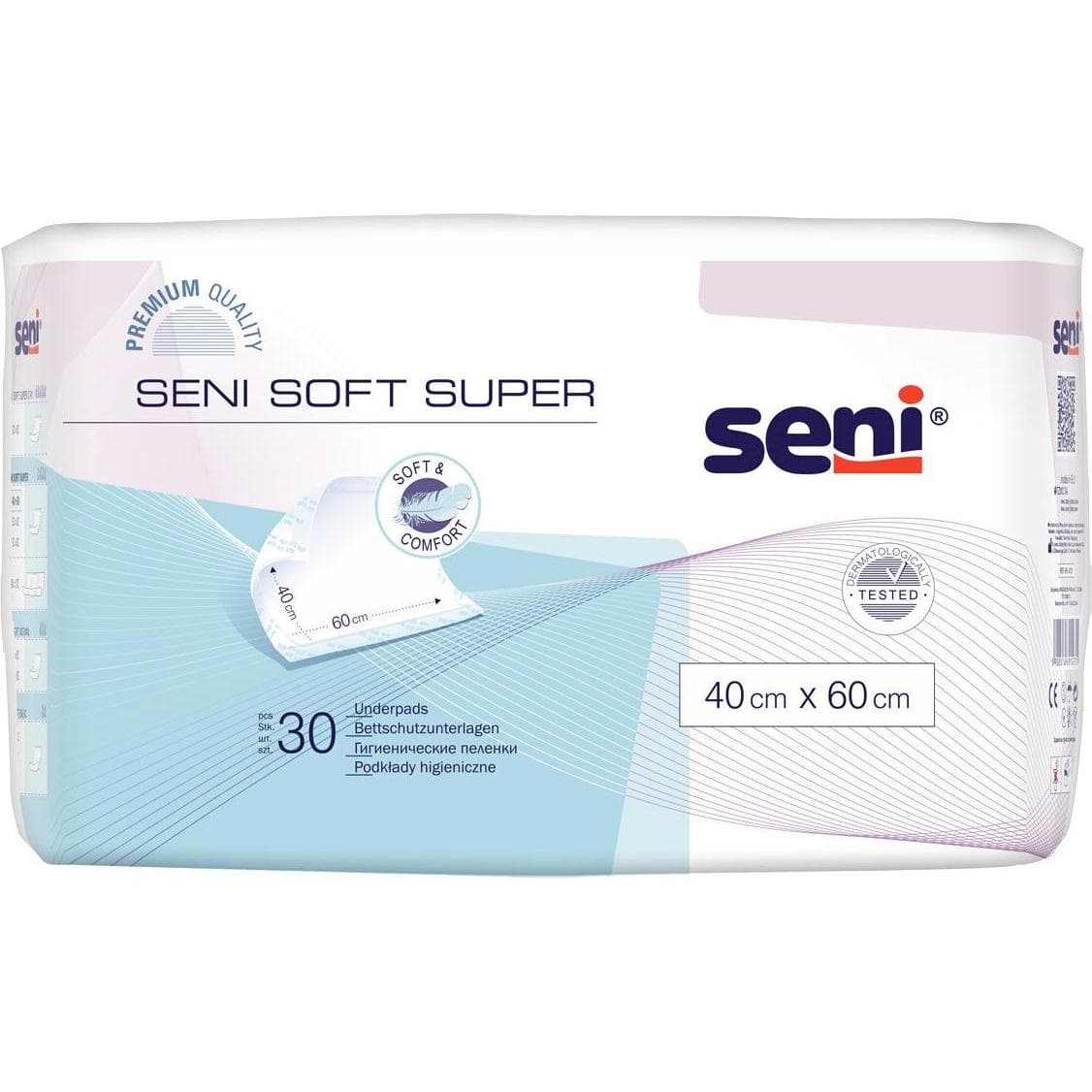 Seni, Inkontinenzhygiene, Soft Super Einmal-Bettschutz 4 Tropfen (30x)