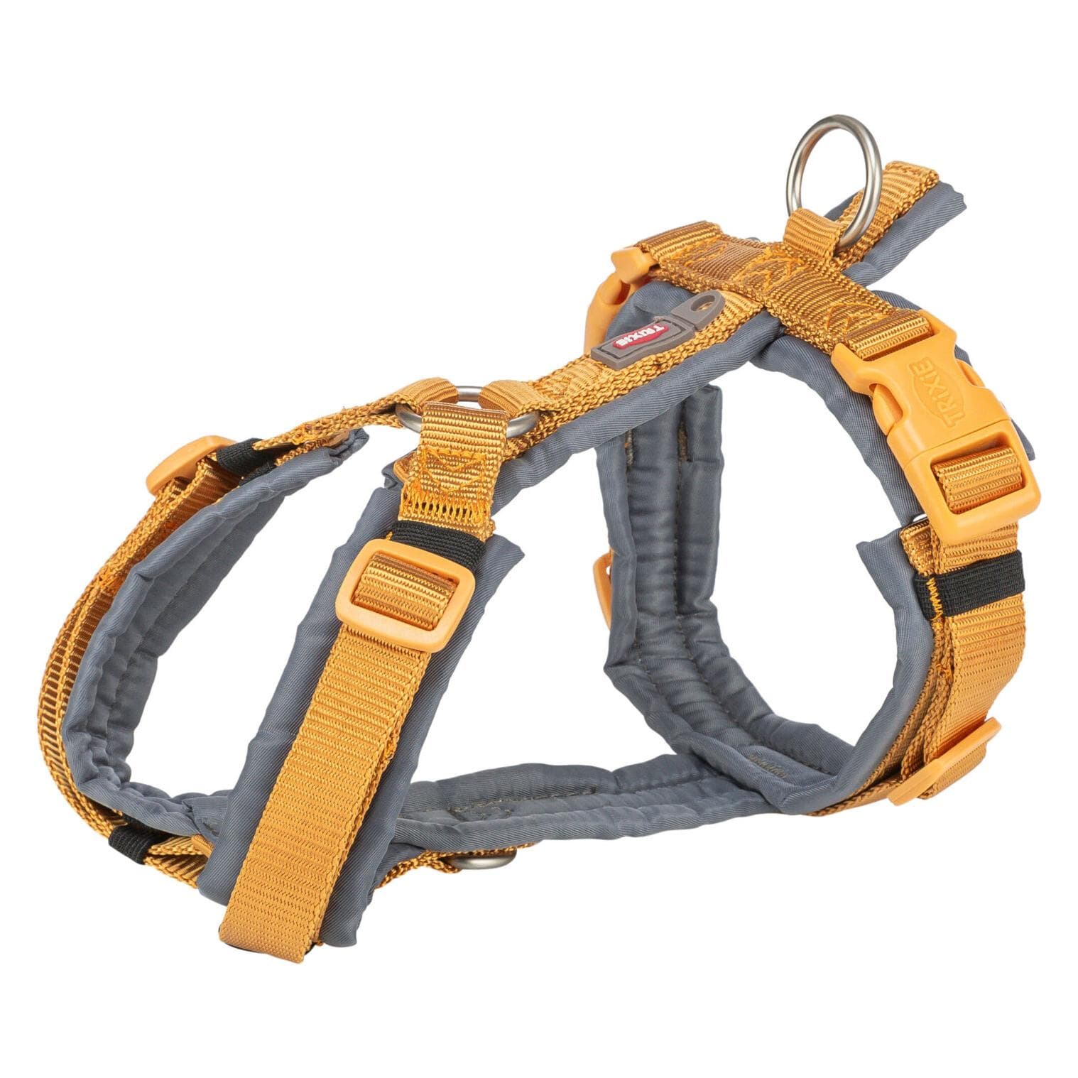 Trixie Hondentuig Premium Trekking Curry Geel / Grafiet Grijs - 36-44X1,5 Cm (S, Hund, Allgemein), Halsband + Leine