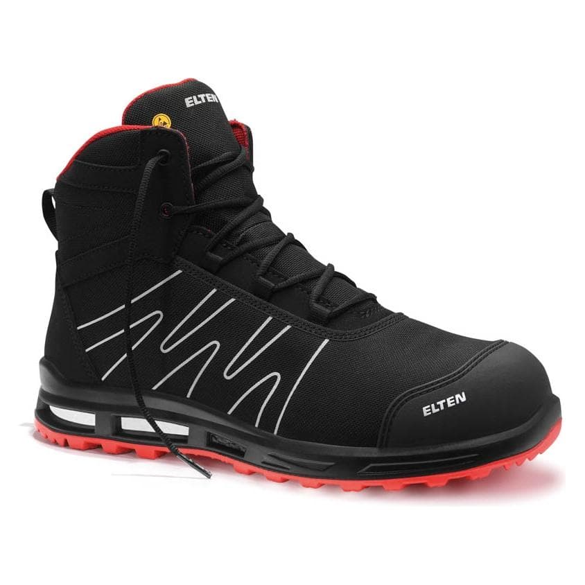 GCS, Sicherheitsschuhe, Boots ELTEN ENNO XXT Pro Mid ESD S3S, black/red 46 (46, 46 1/3)