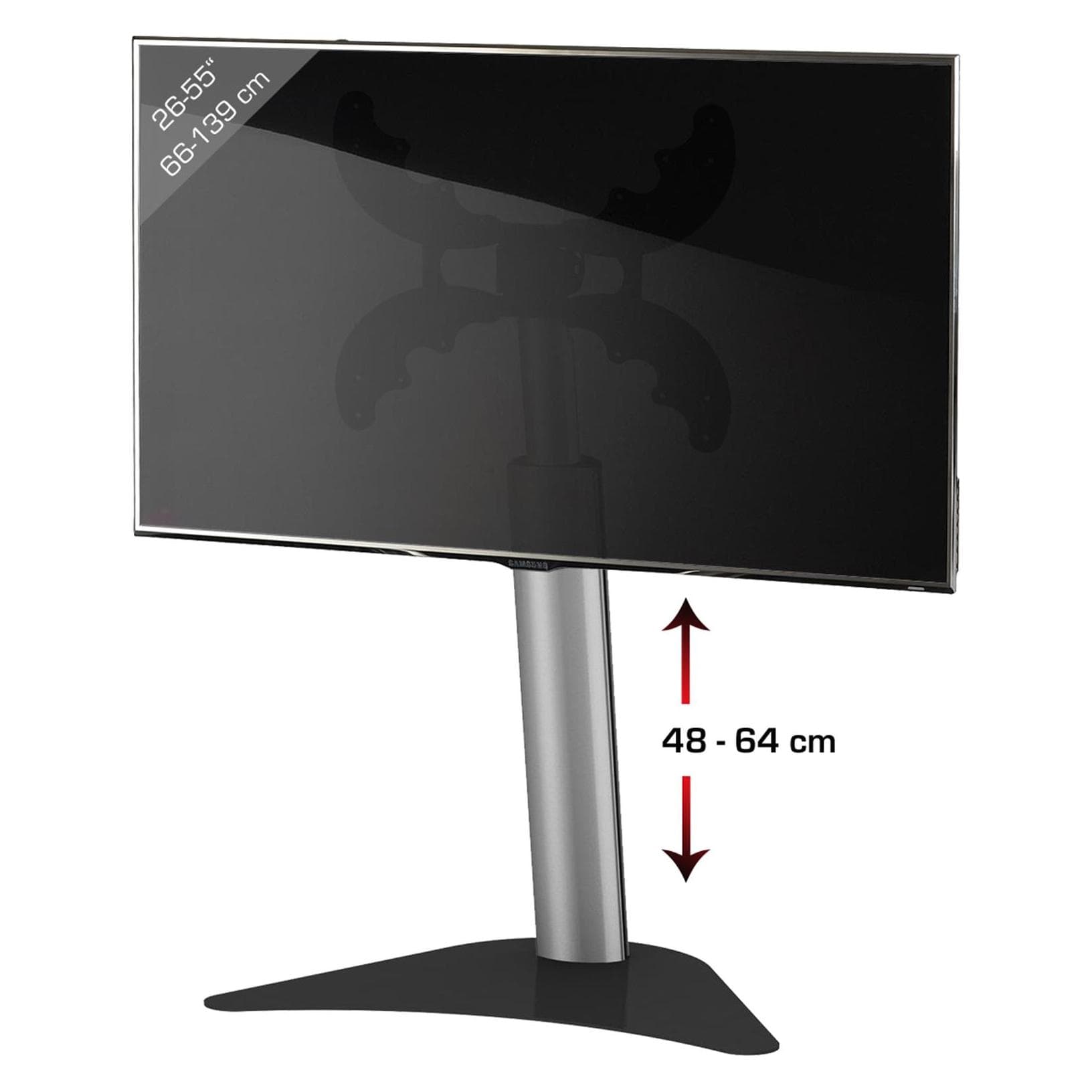 VCM TV-Staender Coscal Mini schwarz silber (30 kg, 26" - 64"), TV Ständer, Silber, Schwarz