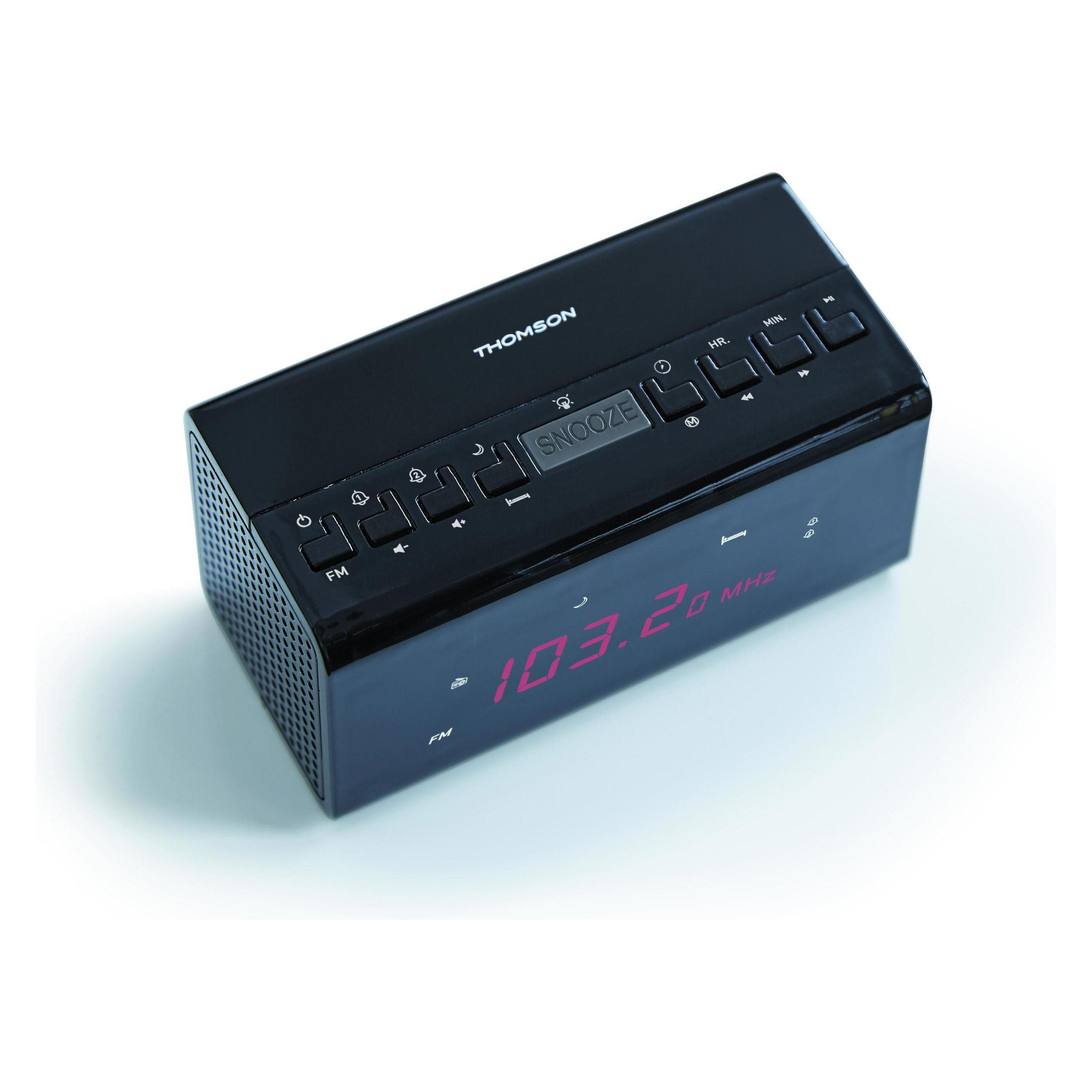 Thomson, Wecker, CR50 - Uhr - FM - Schwarz - AAA - AC - Batterie/Akku - 130 mm