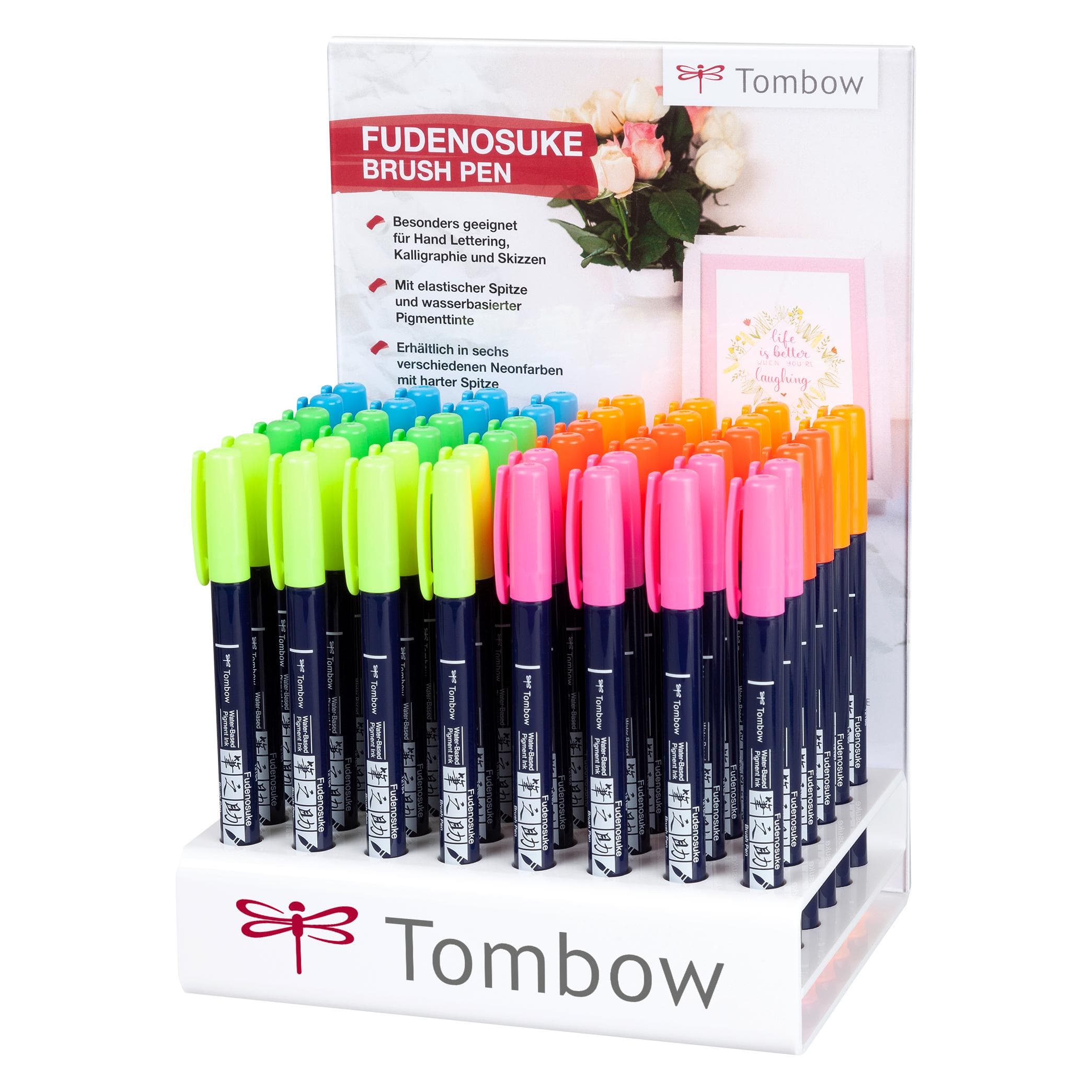 Tombow, Schreibstifte, Kalligraphie-Set WS-BH WSBH48P2A Fudenosuke, neon 48 Stück (48x)