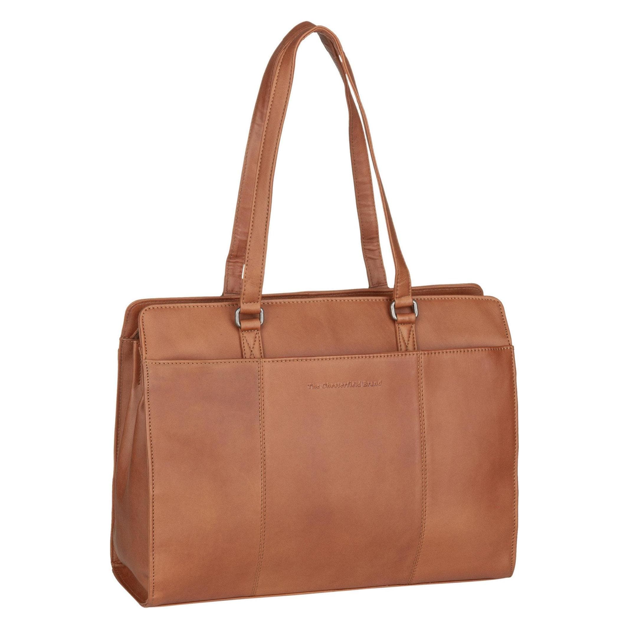The Chesterfield Brand, Damen, Tasche, Fidenza Schultertasche Leder 40 cm Laptopfach, Braun, (21 l)