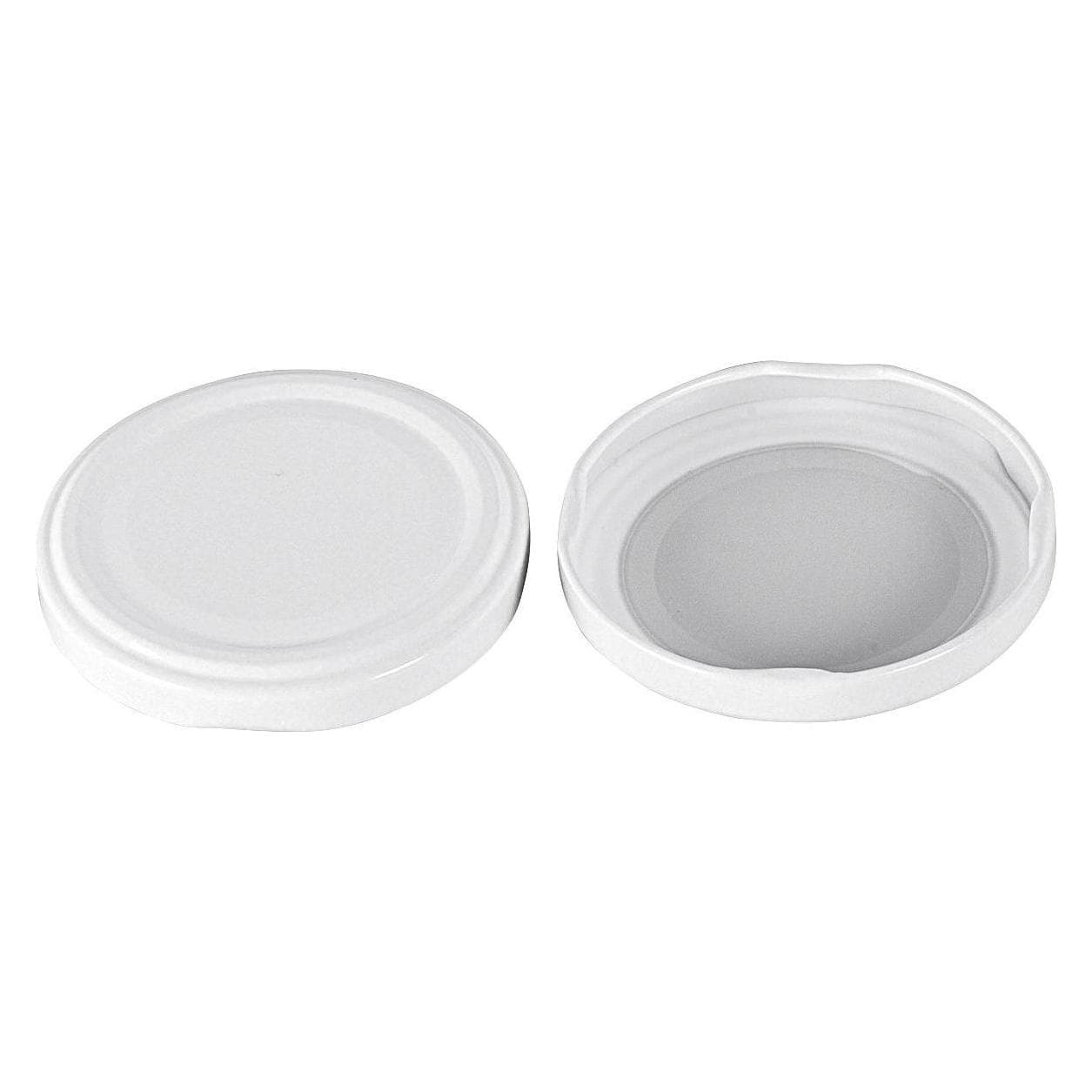 6x Dosen-Zentrale Twist-off Deckel pasteurisationsfest Ø63mm weiss, Einmachgläser, Weiss