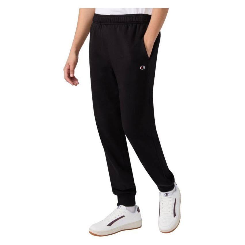 Champion, Herren, Hosen, Schwarze Herrenhose mit Rippbündchen, Schwarz, (S)