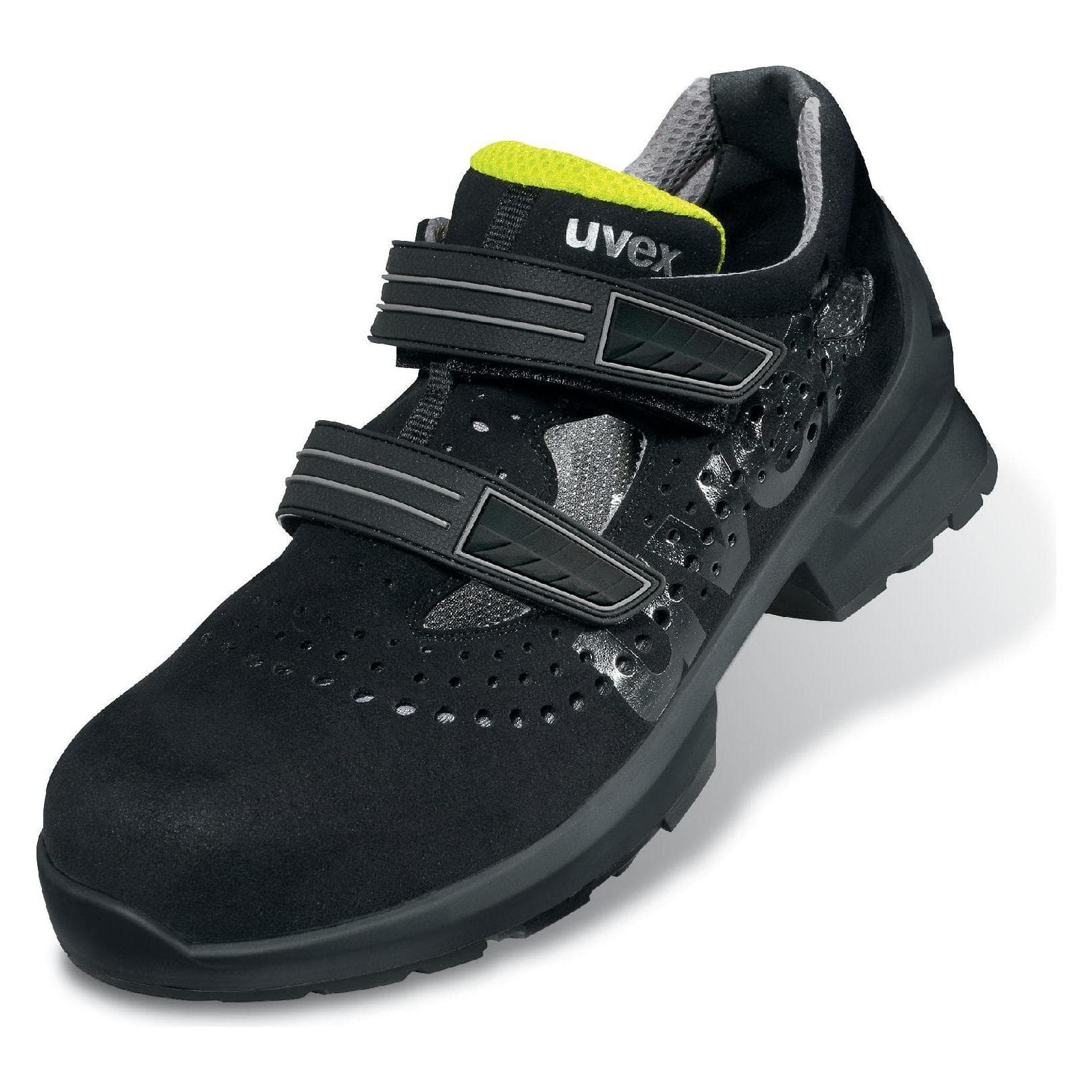 Uvex, Sicherheitsschuhe, 1 Sandalen S1 65609 schwarz, gelb Weite 12 Grösse 49 (S1, 49)