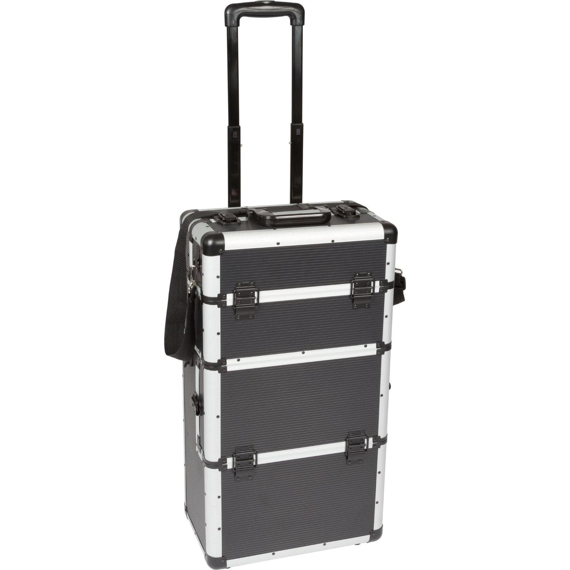Velleman TROLLEY-KOFFER - ALUMINIUM - 370 x 225 x 670 mm - SCHWARZ, Koffer, Schwarz