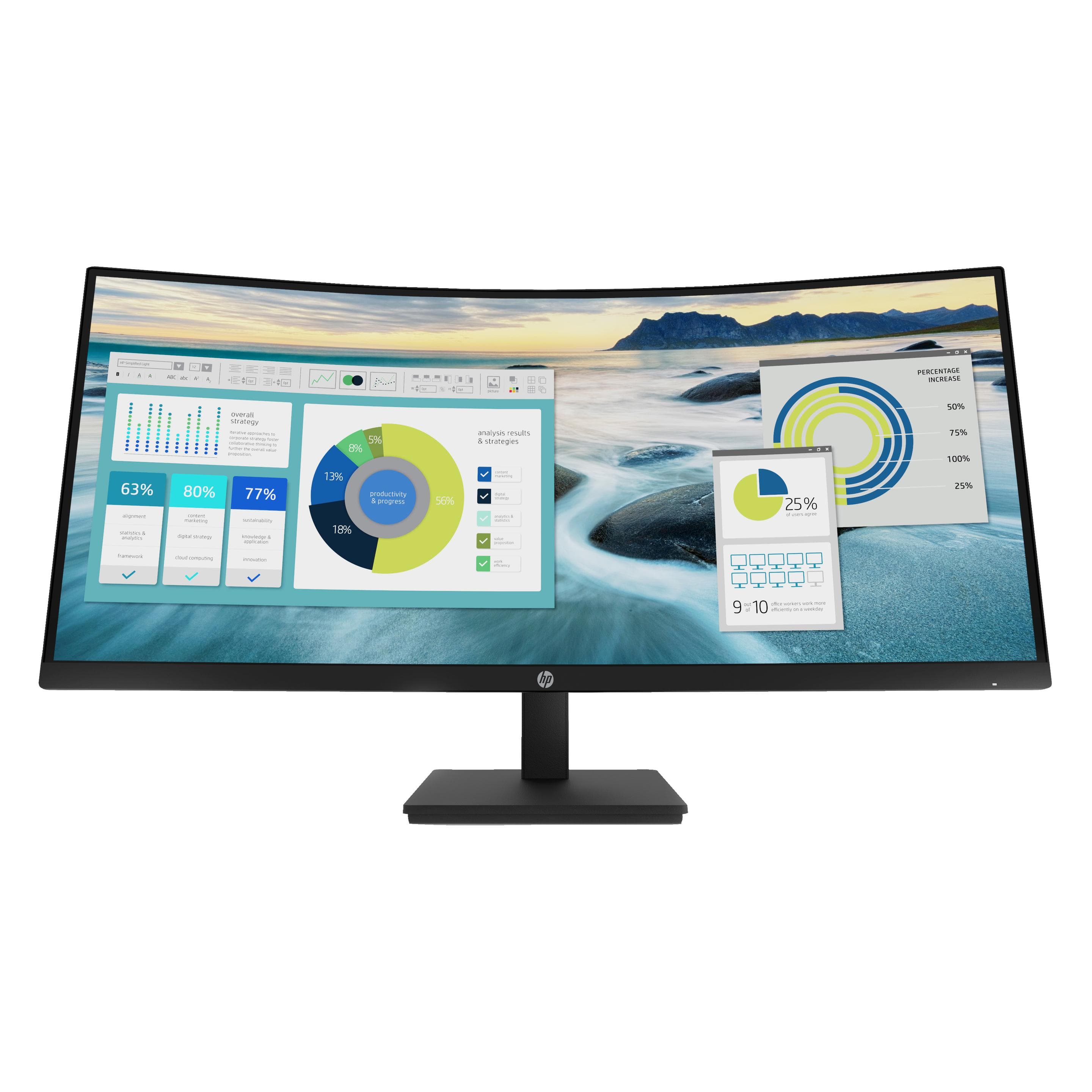HP P34hc G4 (3440 x 1440 Pixel, 34"), Monitor, Schwarz