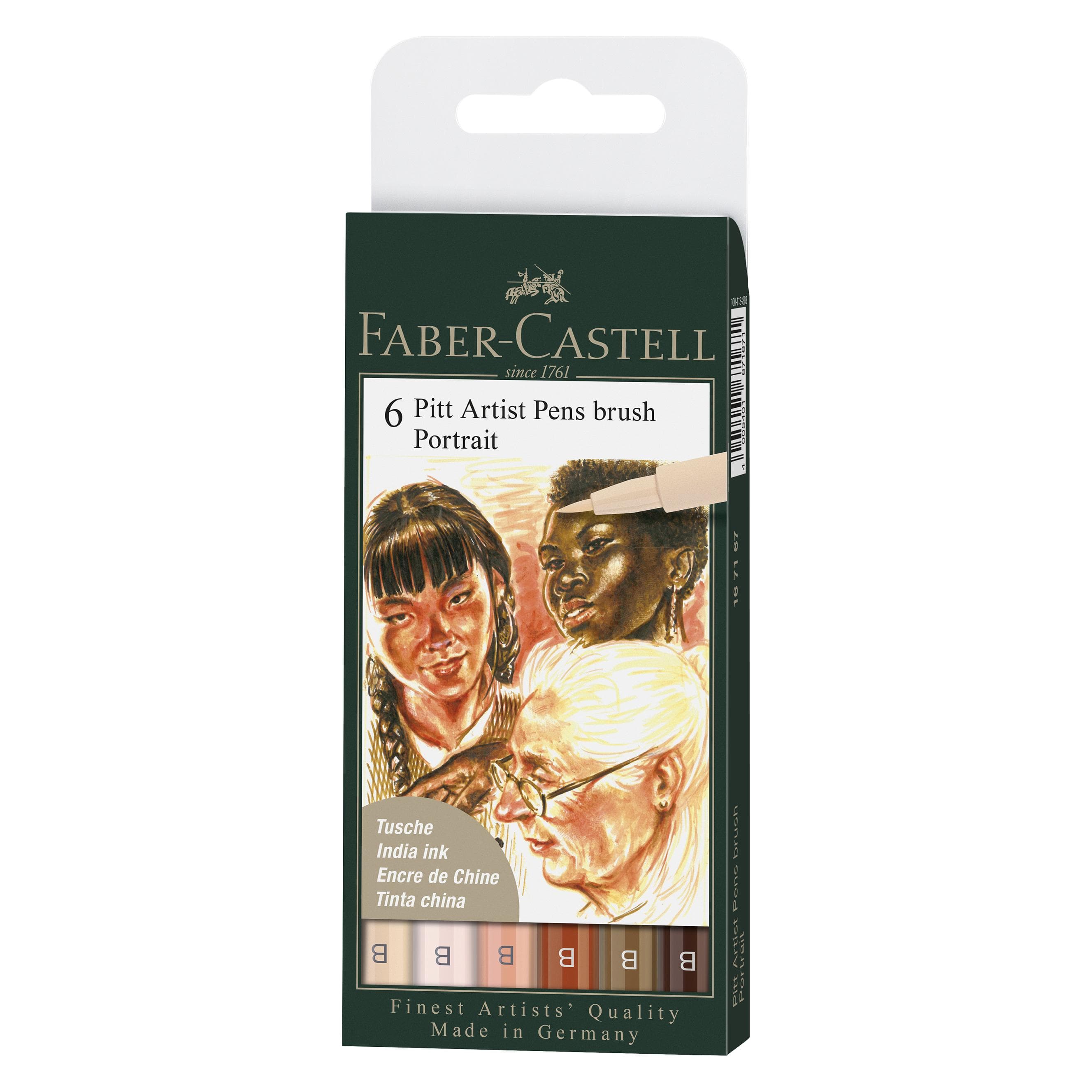 Faber-Castell, Malstifte, Pitt Artist Pen Brush (6x)