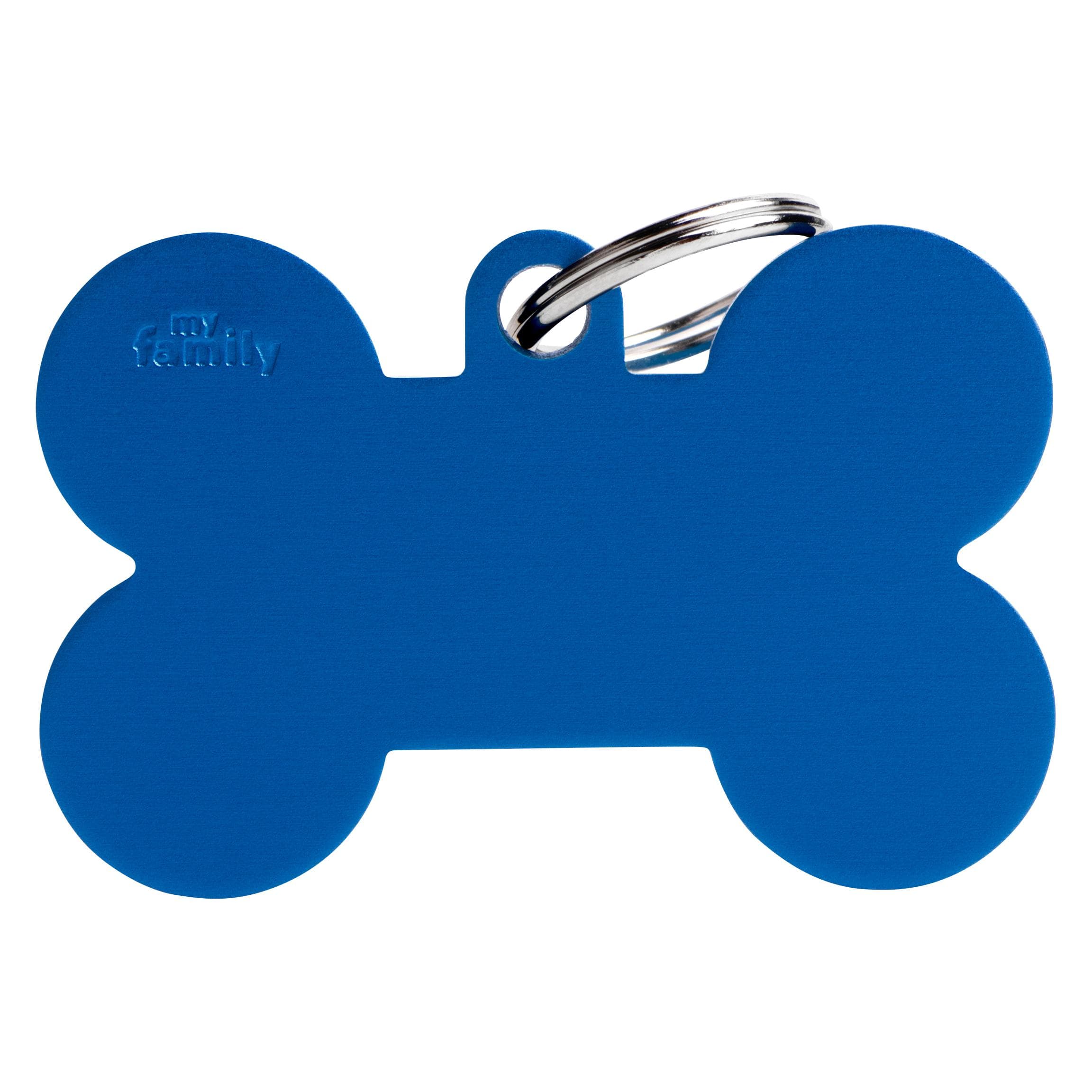 Myfamily Bone Aluminium ID-Hundetag blau, 4.8x3.1cm (1 Stk) (Hund, Allgemein), Halsband + Leine