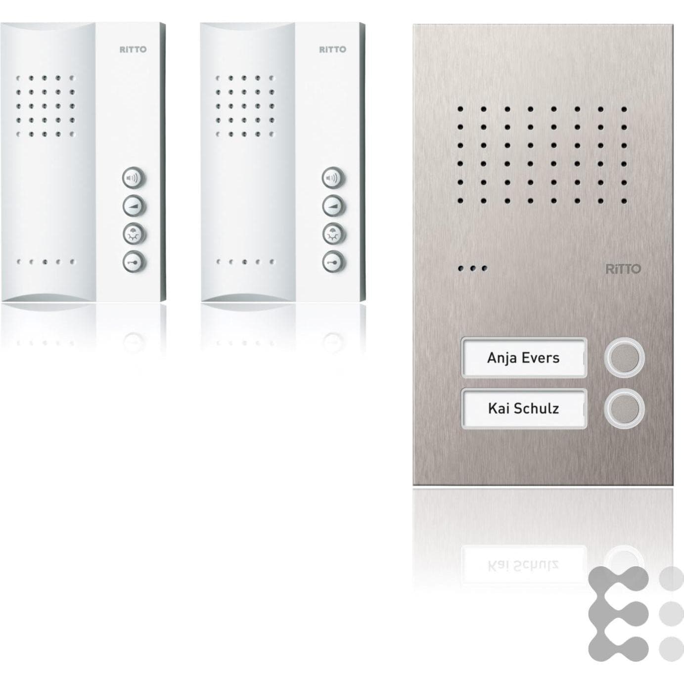 Schneider Electric, Klingel + Türsprechanlage, Acero pur AudioSet Freisprechstelle (Kabelgebunden)