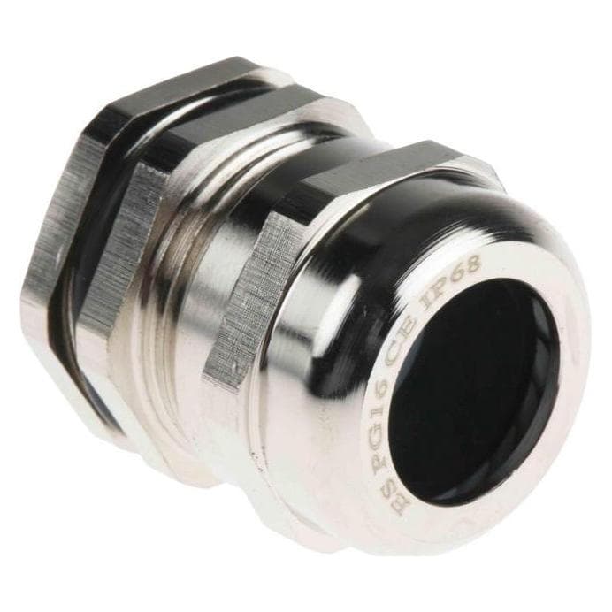 RS PRO, Kabelverbindung, PG16 Brass Cable gland + locknut,8-14mm