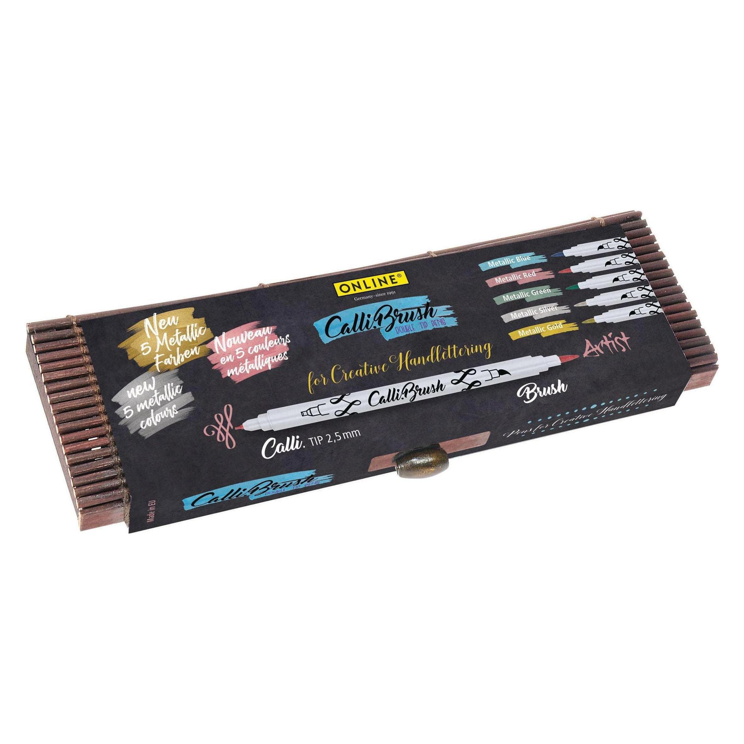 Online, Malstifte, Callibrush Pen Double Tip 2mm 19089 metallic (assortiert) (5x)