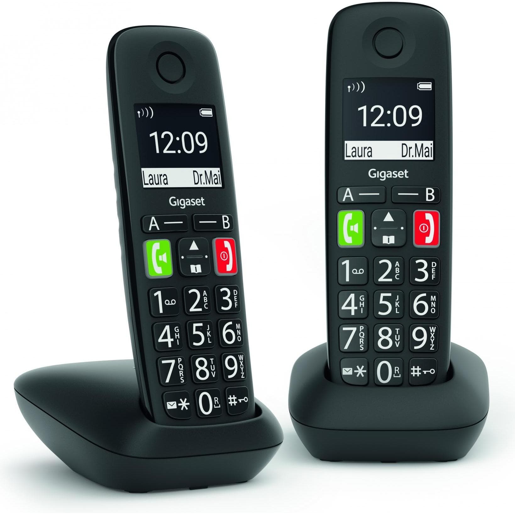 Gigaset E290 Duo (DE-Version), Telefon, Schwarz