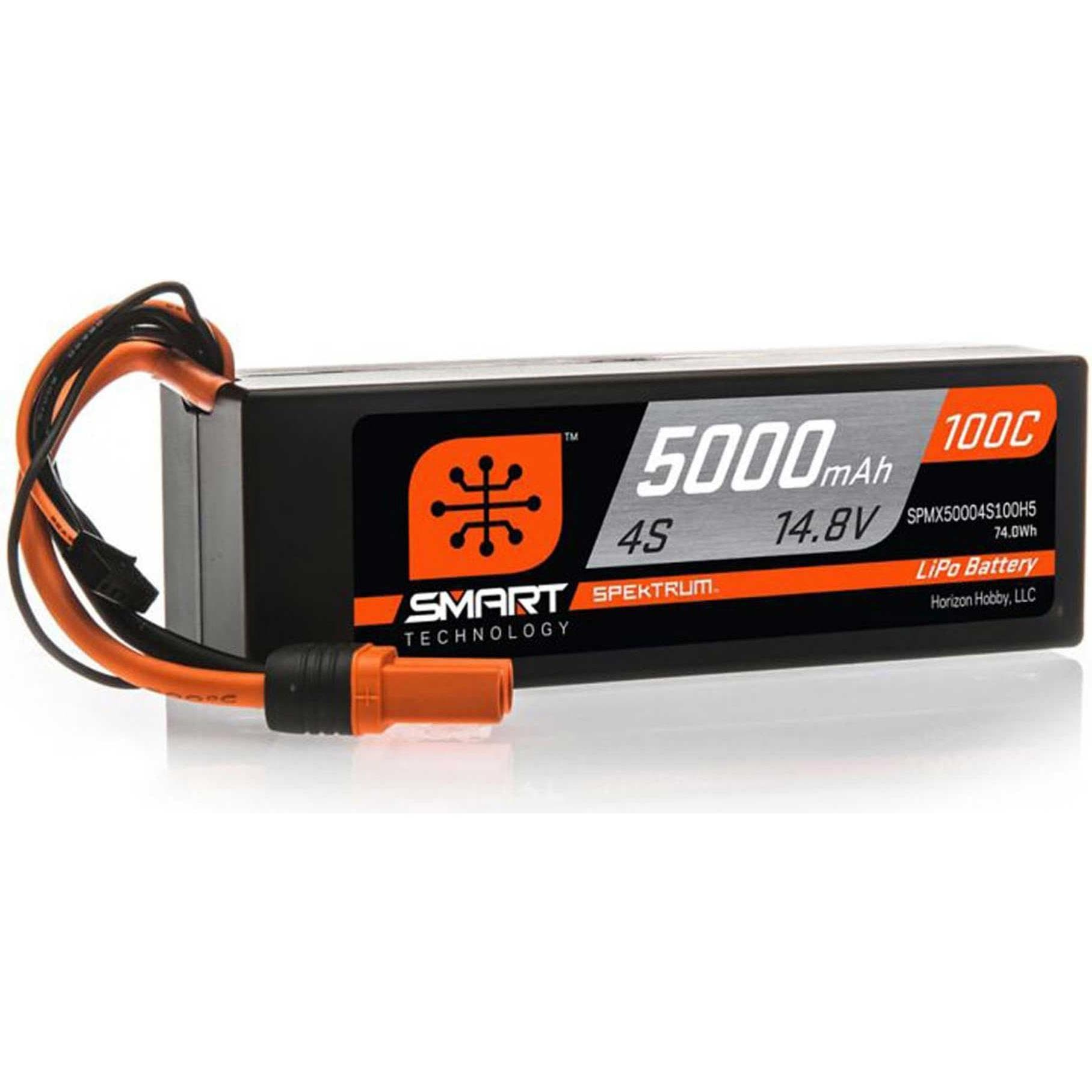Spektrum 5000mAh 4S 14.8V 100C Smart LiPo Hardcase IC5 (14.80 V, 5000 mAh)
