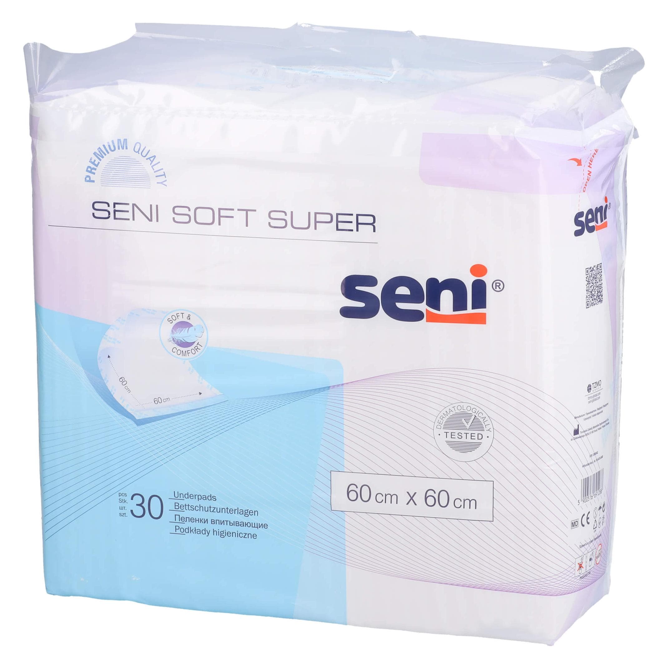 Seni, Inkontinenzhygiene, Soft Super Einmal-Bettschutz 4 Tropfen (30x)