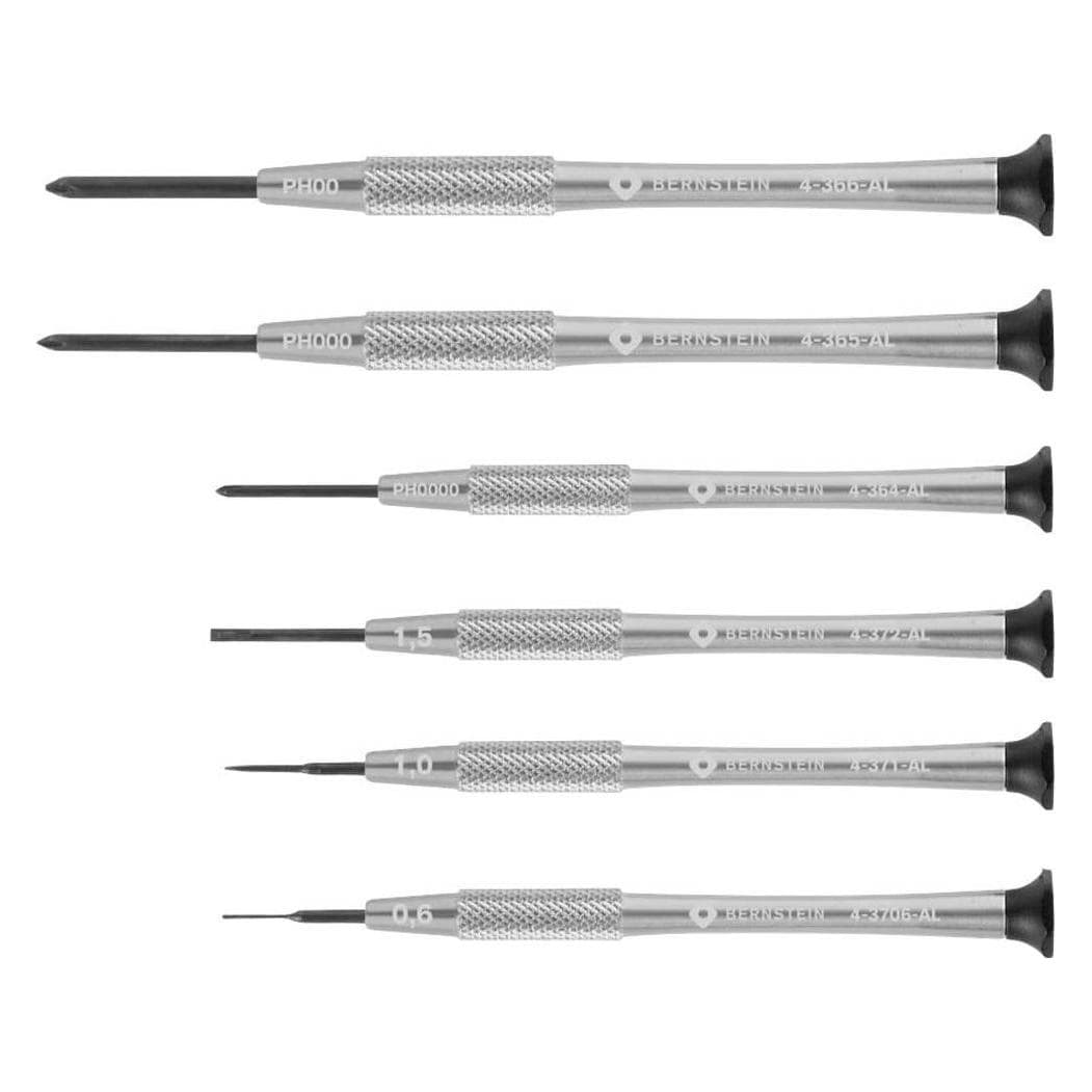 Bernstein, Armbanduhr Zubehör, Tools 4-360-E04 Uhrmacher-Schraubendreher-Satz 6teilig, Schwarz