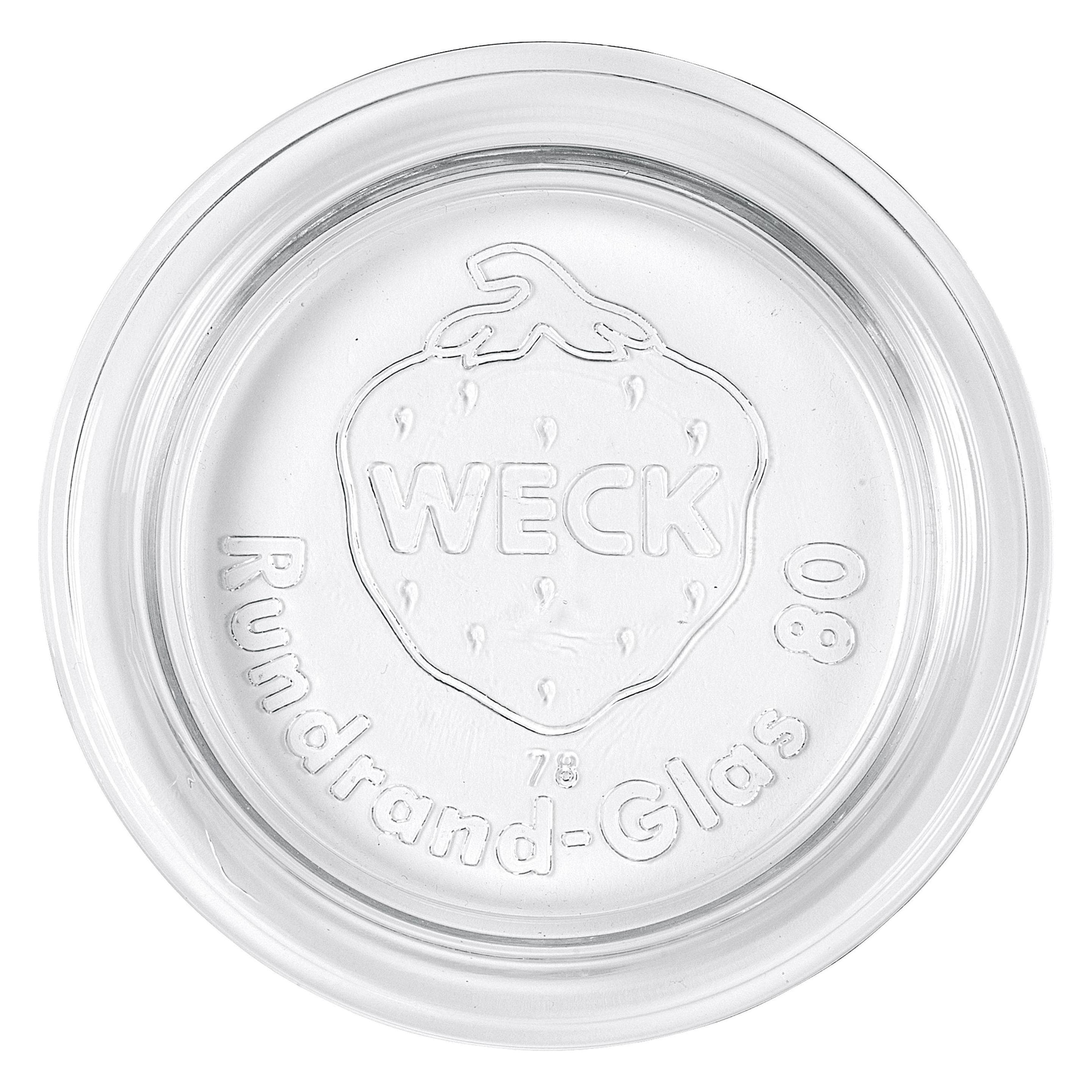 30x Weck Rundrand-Glasdeckel, Einmachgläser, Transparent
