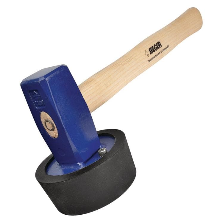Idealspaten, Hammer, 125 kg SIEGER-Plattenlegerhammer rund Eschenstiel 36cm (1250 g)
