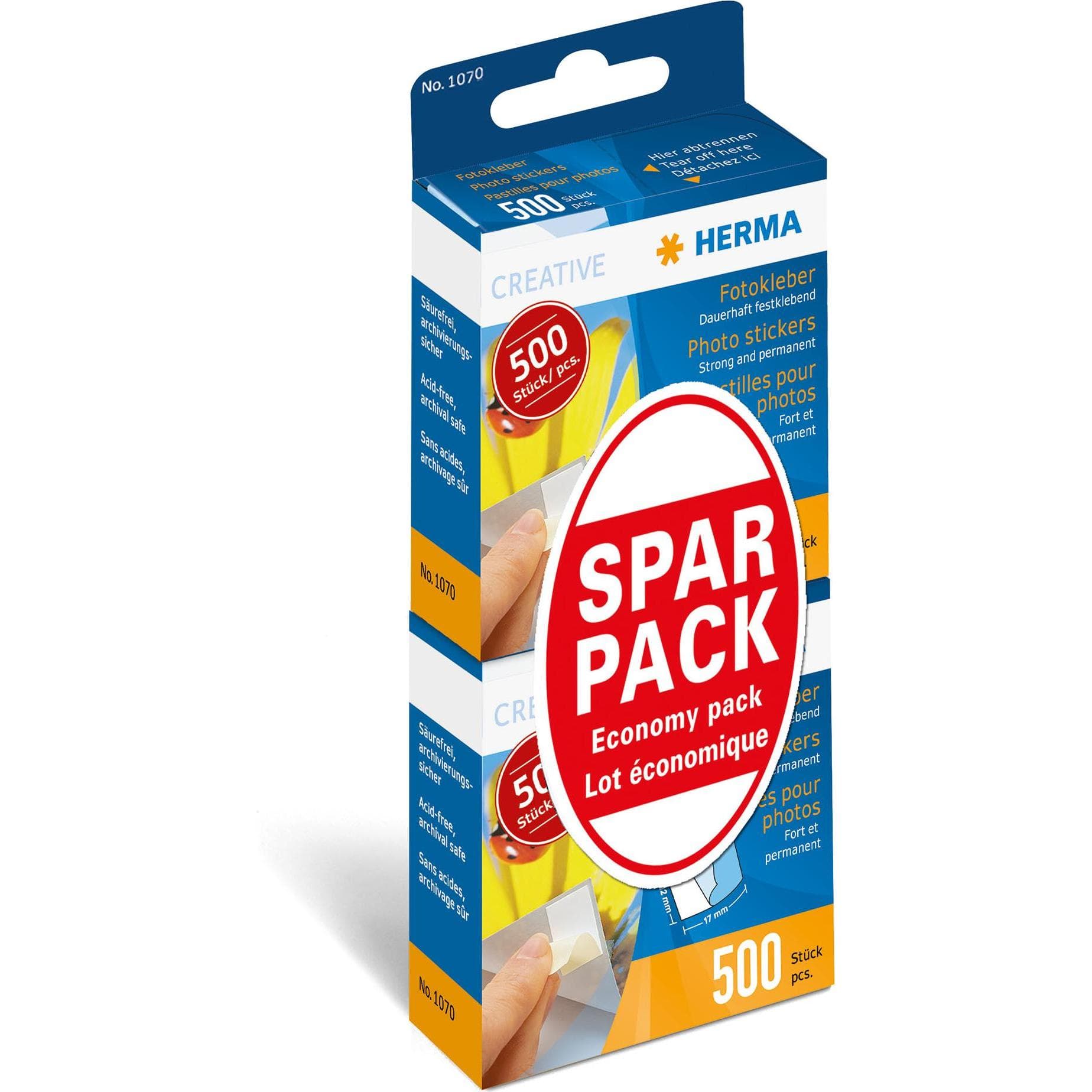 HERMA, Fotokleber + Posterkleber, Fotokleber Doppelpack 2x500 Stück Sparpack