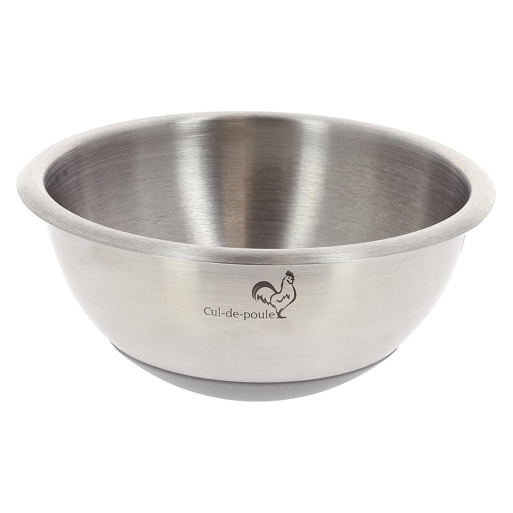 de Buyer Schlagschüssel rund Ø 24cm, Boden silikonbeschichtet, Schüssel + Schale, Silber