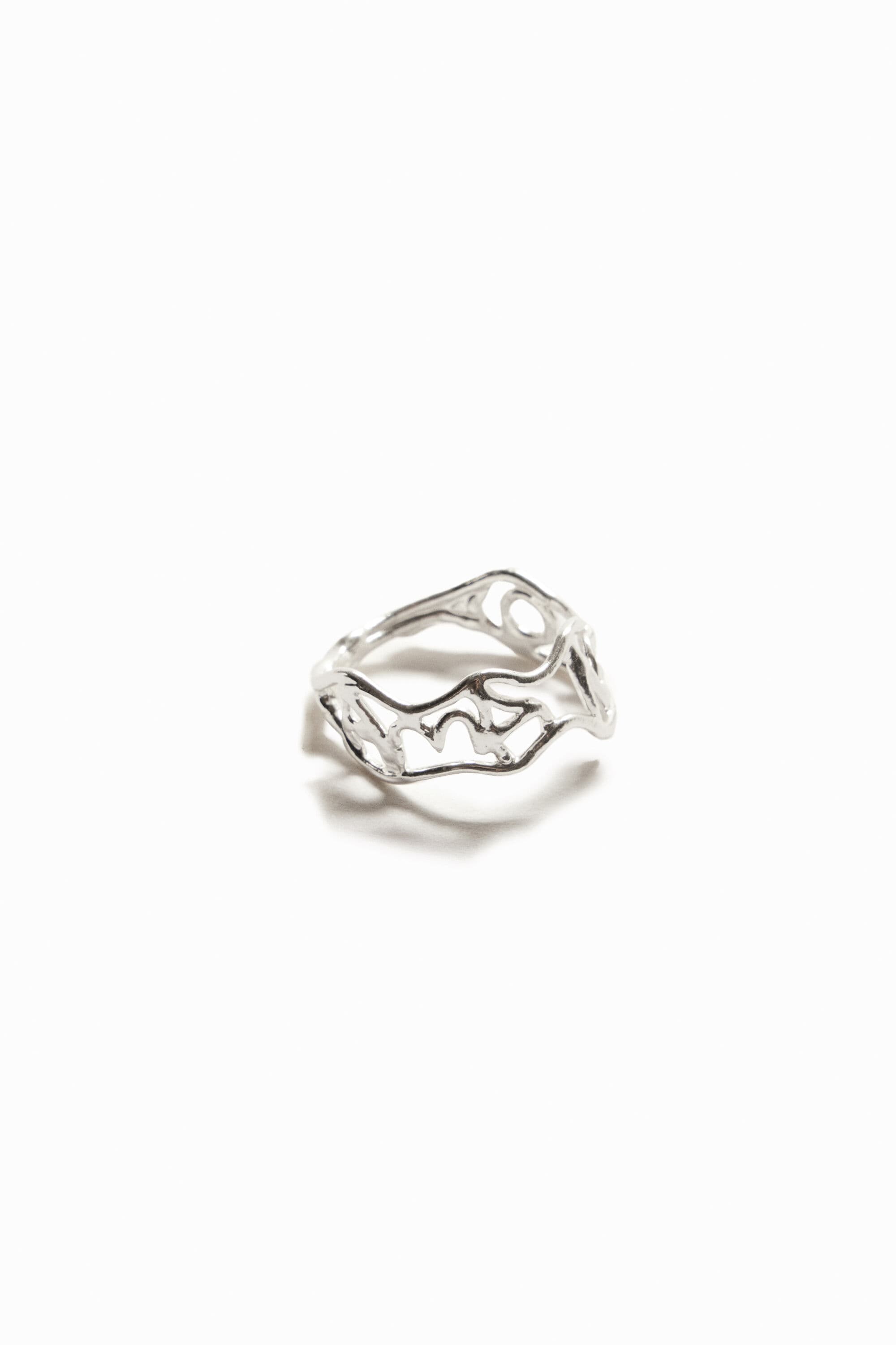 Desigual, Ring Message Silberbad Zalio, Damen, Schwarz, L