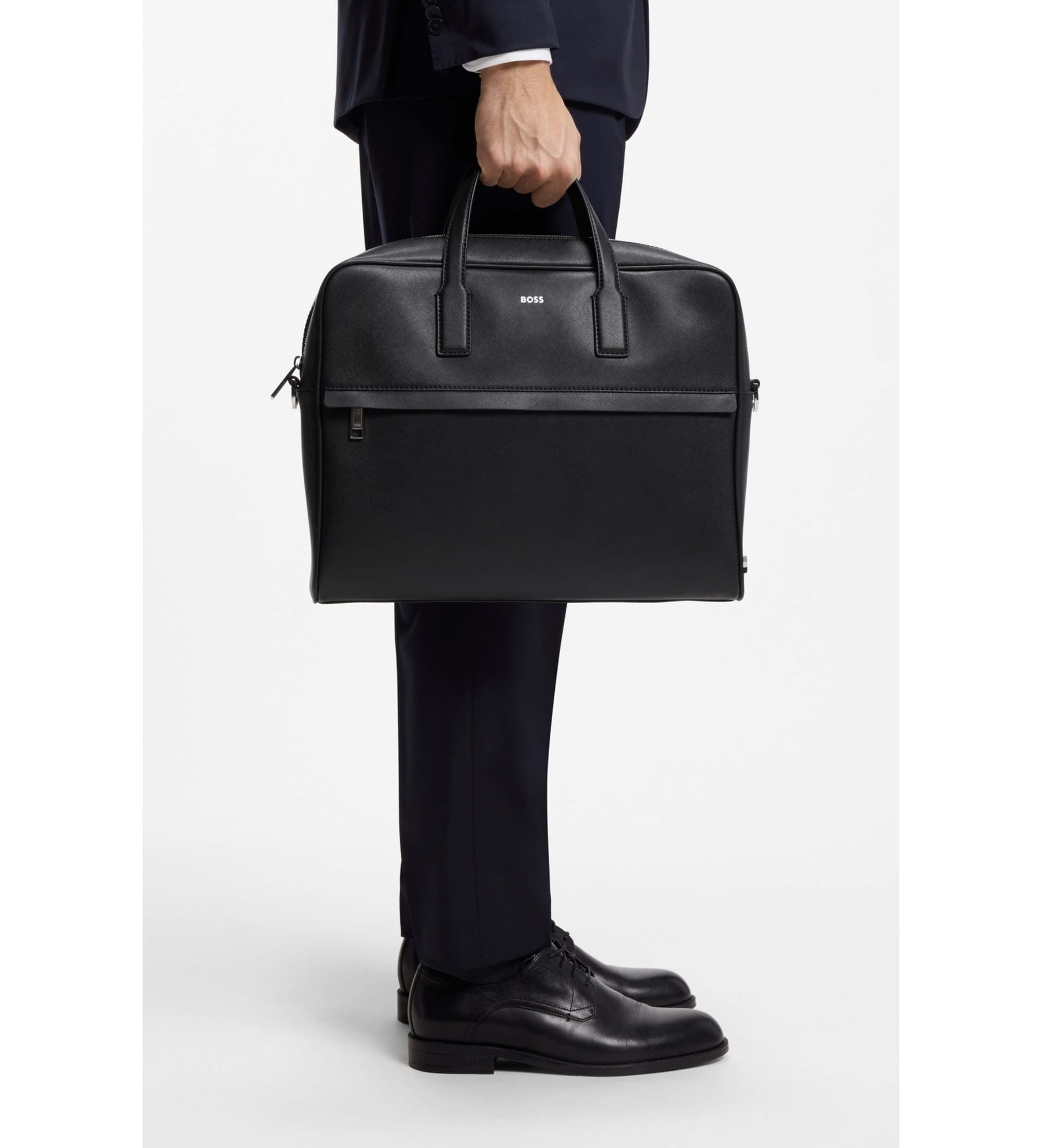 BOSS für Herren. 50483563 Schwarze Leder-Aktentasche Zair (OSFA), Lässig, Klassisch