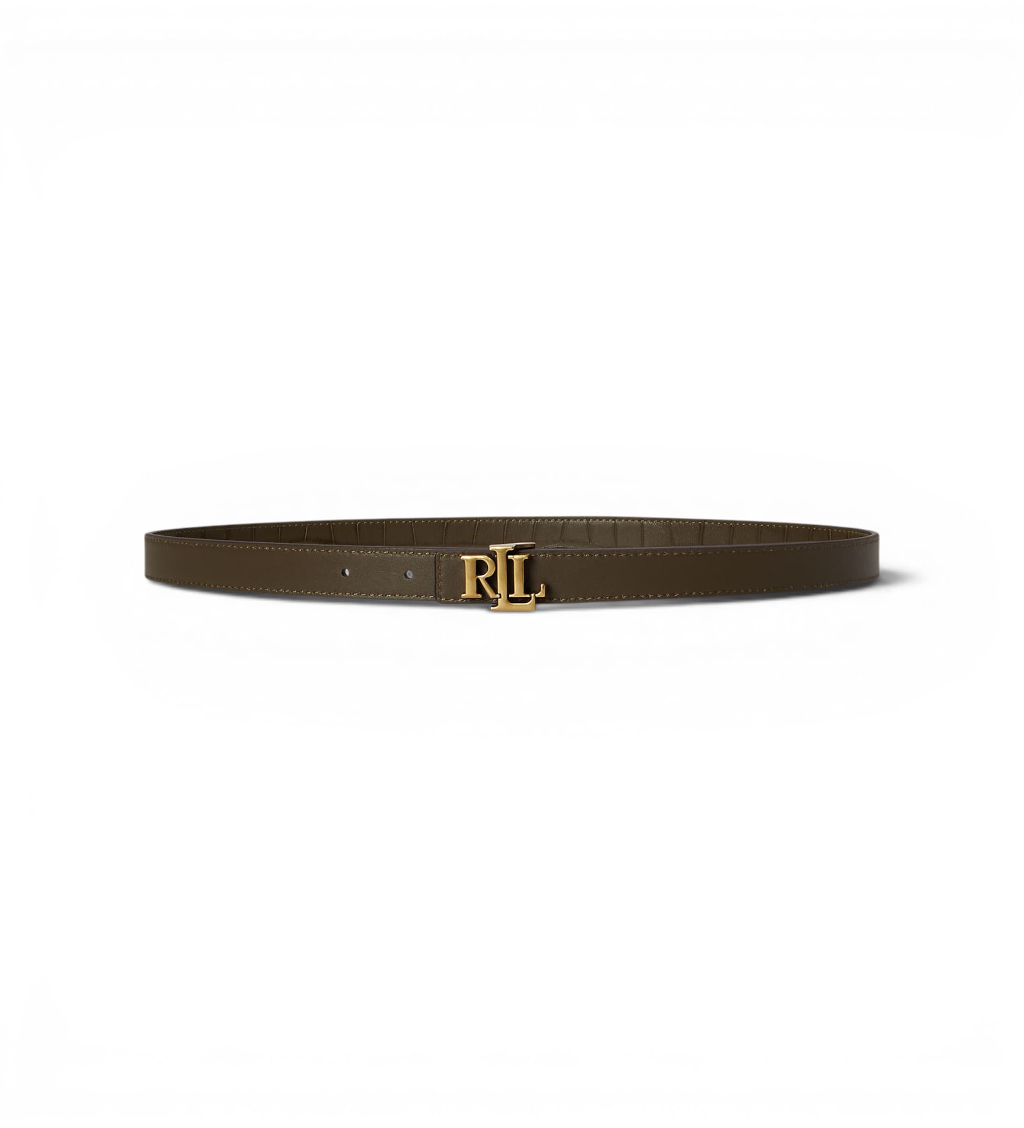 Lauren Ralph Lauren für Damen. 412P15764003 Ledergürtel mit brauner LRL-Schnalle (M), Lässig