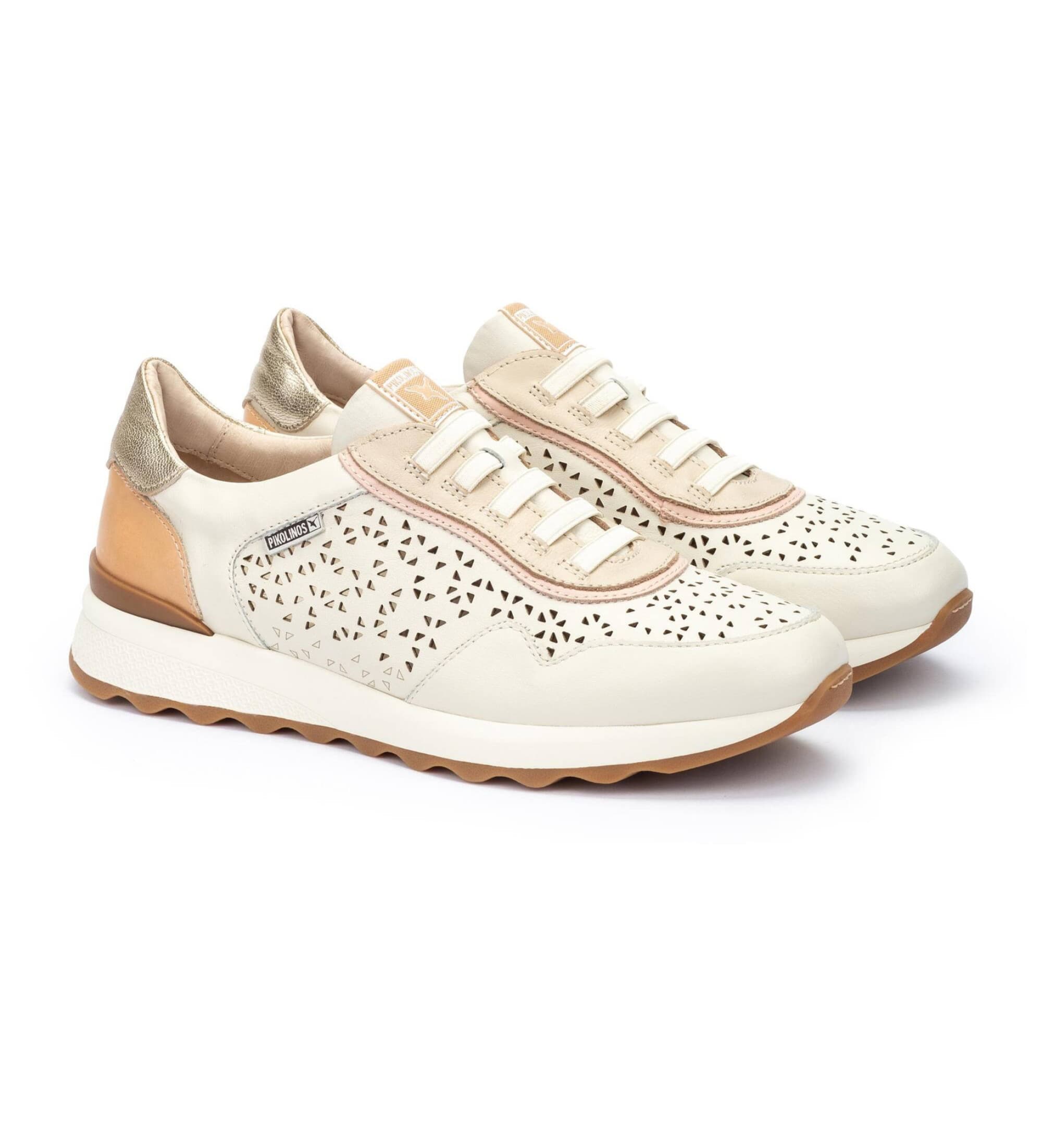Pikolinos für Damen. W1M-6629C1 Arrecife Turnschuhe aus weißem Leder (40), 3 bis 5 cm, Keine, Lässig