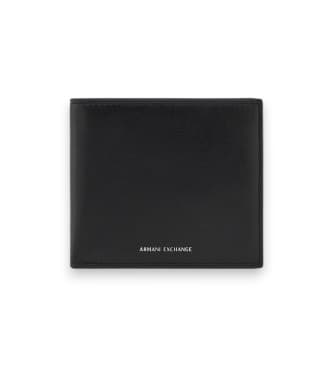 A|X Armani Exchange für Herren. XM000167AF22541UC001 Geldbörse aus glattem Leder mit Kartenfächern und Münzfach mit Klappe schwarz (OSFA), L
