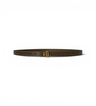 Lauren Ralph Lauren für Damen. 412P15764003 Ledergürtel mit brauner LRL-Schnalle (M), Lässig