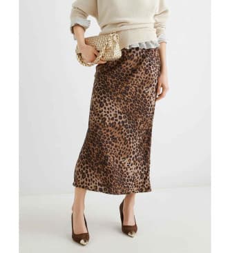 Marella für Damen. 2523106104200 Langer Albany-Rock mit Tiermuster (44), Tierdruck, Viskose