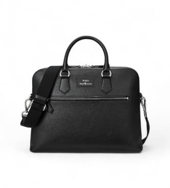Polo Ralph Lauren für Herren. 405962458001 Reisetasche aus schwarzem genarbtem Leder (OSFA), Lässig