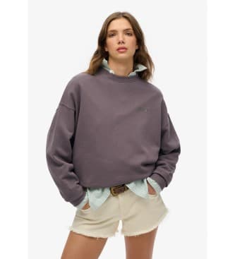 Superdry für Damen. W2012354A Old School Tattoo graues Sweatshirt (M), Lässig, Baumwolle