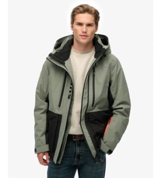 Superdry für Herren. MS110191A Ultimate Freestyle Ski Jacke grün (S), Lässig, Draußen, Recyceltes Polyester