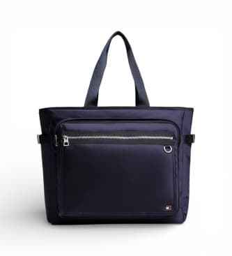 Tommy Hilfiger für Herren. AM0AM14106 Reisetasche mit navy emailliertem Logo (OSFA), Lässig, Nylon, Marine