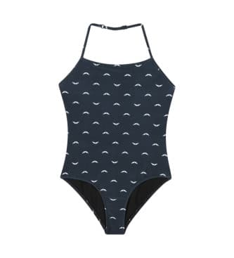 Zadig & Voltaire für Mädchen. X60362 Badeanzug mit schwarzem Logodruck (6Y= 114/119cm), Strandbekleidung, Polyamid, Nachhaltig, Kinderbeklei