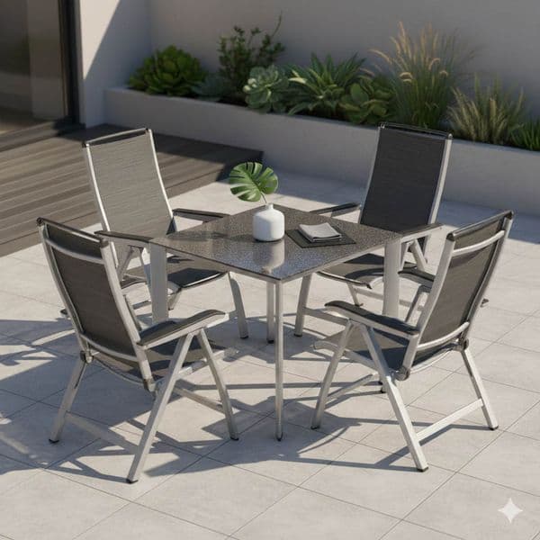 Kettler Forma II Gartenmöbel-Set M verstellbar (4 Plätze) Tisch 95x95cm