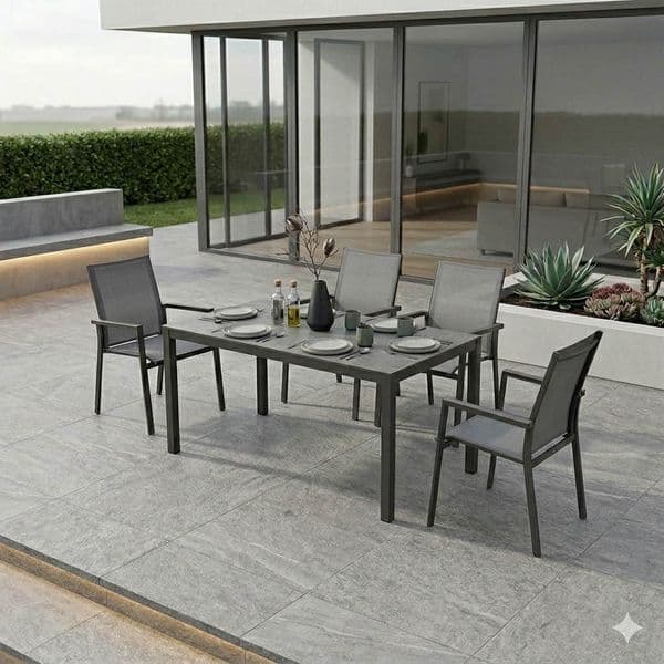 Zebra Fly Gartenmöbel-Set M (4 Plätze) mit OUTLIV. Tisch 160x90cm