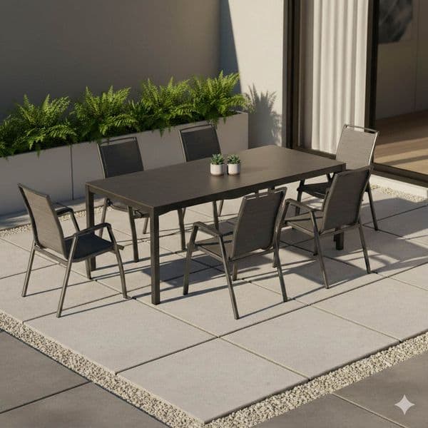Kettler Forma II Gartenmöbel-Set L (6 Plätze) mit OUTLIV. Tisch 220x100cm