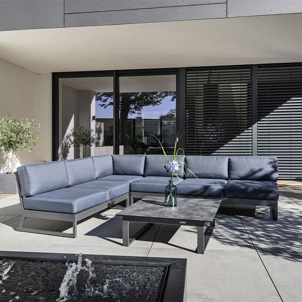 Kettler Ocean Skid Platform Ecklounge inkl. Loungetisch Aluminium/Agora