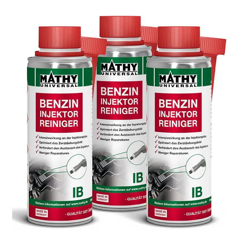 MATHY-IB Benzin Injektor Reiniger - Benzin Additiv - Kraftstoffzusatz zum Reinigen der Einspritzdüsen, 3 x 200 ml