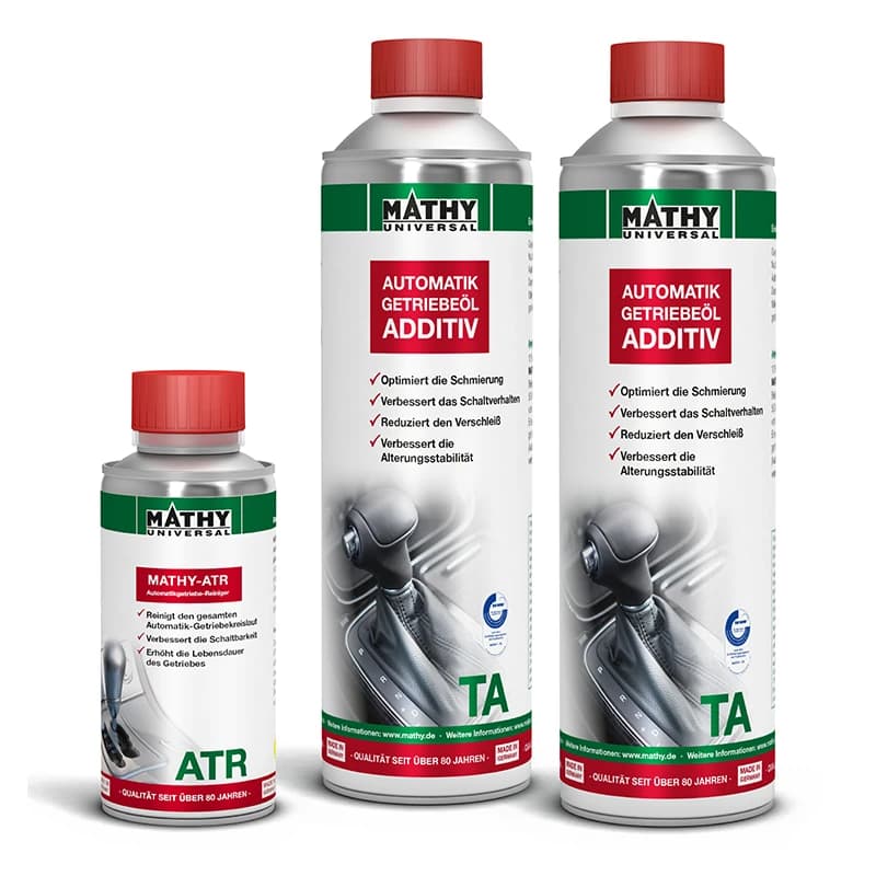 MATHY Automatikgetriebeöl Reinigungsset Plus - Automatik System Reiniger + Automatik Getriebeöl Additiv, 150 ml + 2 x 500 ml
