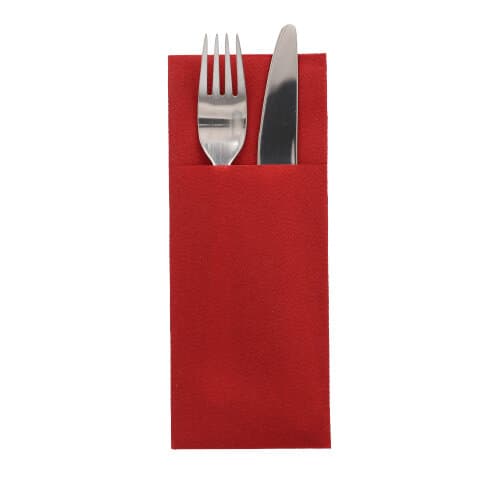 100 x Bestecktaschen, Airlaid 40 cm x 33 cm bordeaux mit Besteckfalz