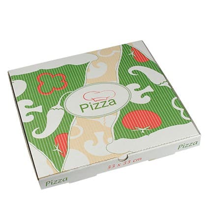 100 x Pizzakartons, Cellulose "pure" eckig 33 cm x 33 cm x 3 cm